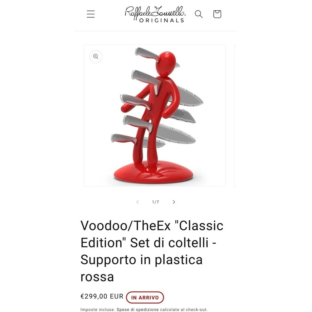 Voodoo/The Ex Red Classic HTF Knife Block, Block‎ ONLY